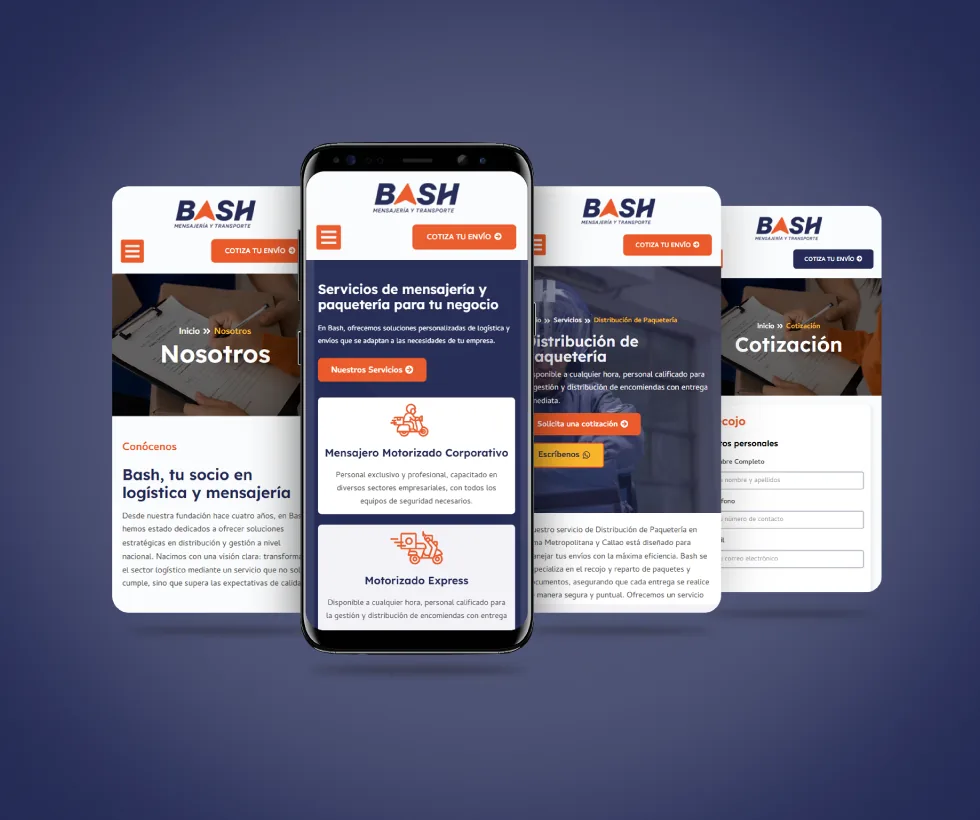 mockups realizados un expertos en desarrollo web en perú
