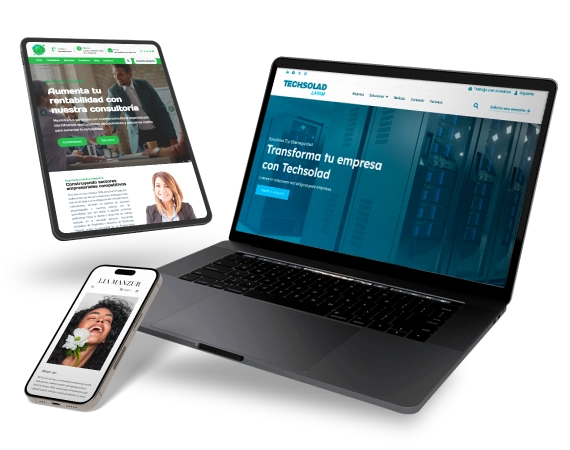 imagen de mockups de trabajos realizados por una agencia de diseño web
