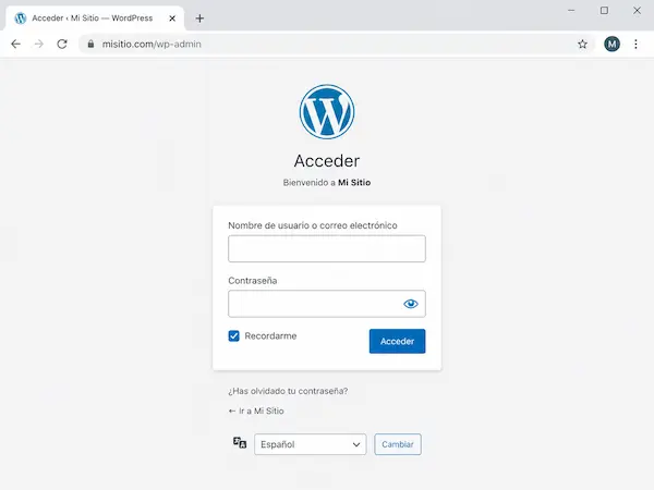 Accede al panel de administración