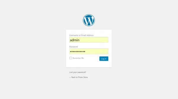 poner usuario y contraseña en la pagina de inicio en wp-admin