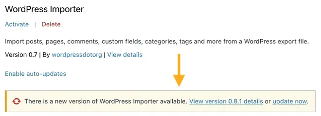 se ve el apartado donde se comprueban las actualizaciones de plugins