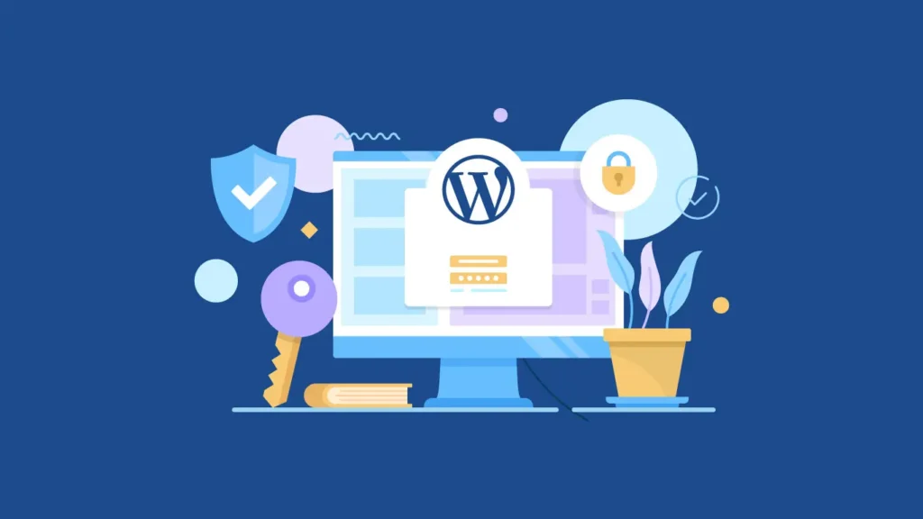 escritorio con la cuenta de wordpress abierta