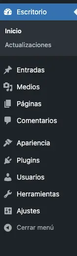 barra de herramientas de wordpress