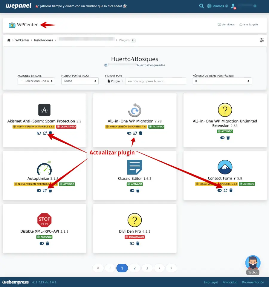 ultimos pasos para la automatizacion de los plugins de wordpress