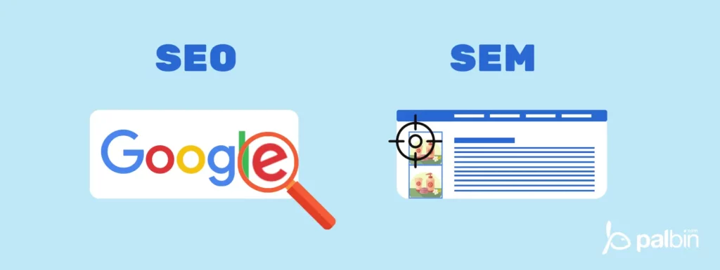 dos capturas de las páginas web una para sem y la otra para seo