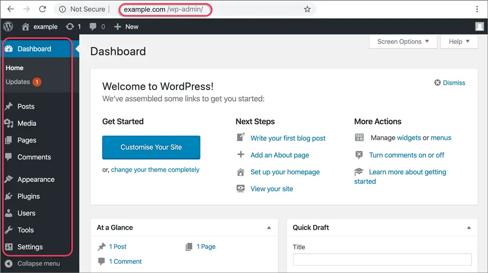 diferentes funciones para el escritorio de wordpress