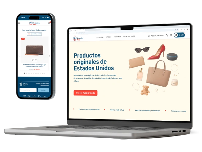 mockup de diseño de tiendas virtuales en peru