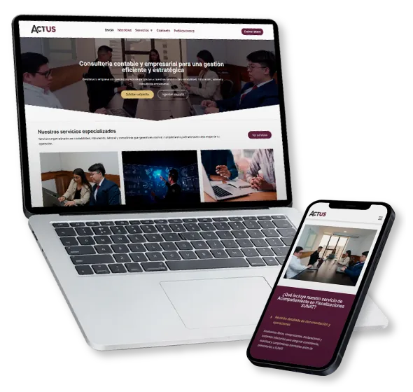 Marketing digital realizado por Onza para la marca Actus
