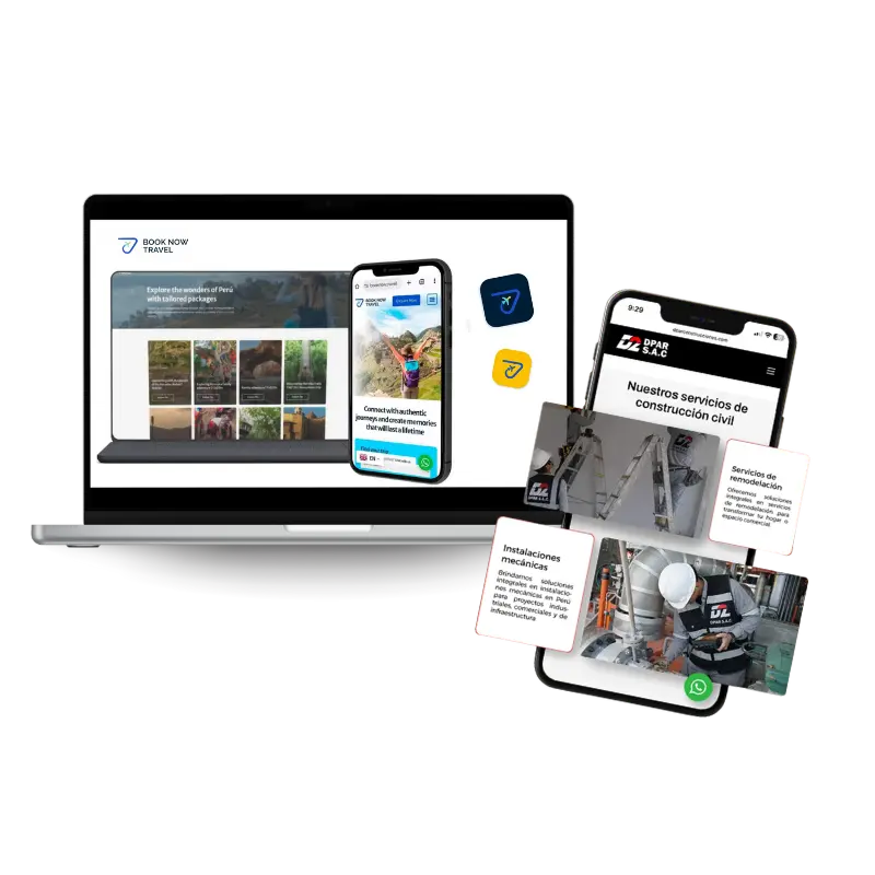 Collage de proyectos desarrollados por nuestra agencia de diseño web en distintos sectores