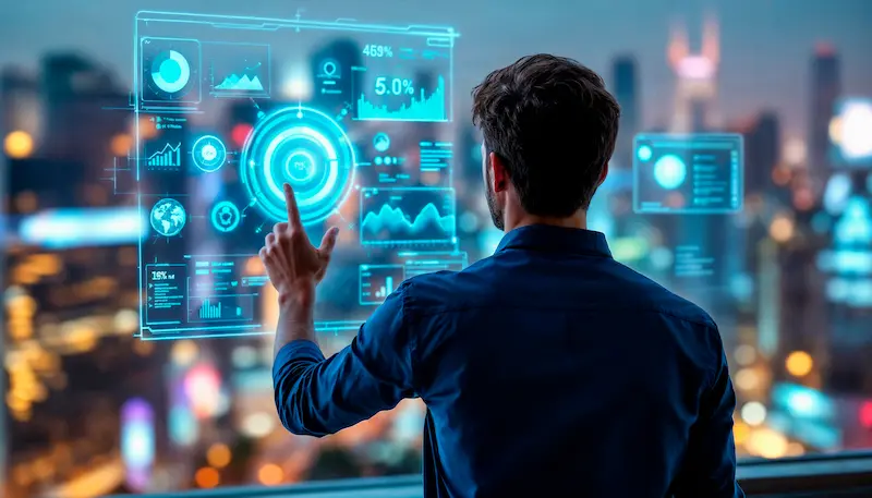 uso de IA en investigación de mercado analizando datos digitales