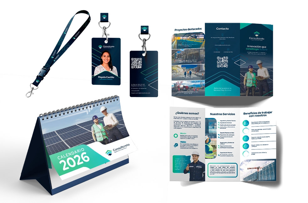 material corporativo y merchandising desarrollado por agencia de diseño gráfico para empresa