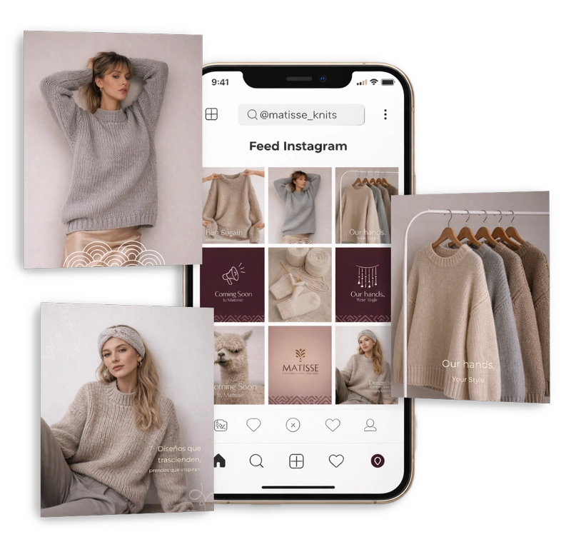 diseño de feed para redes sociales y piezas gráficas de marca desarrollado por agencia de diseño gráfico