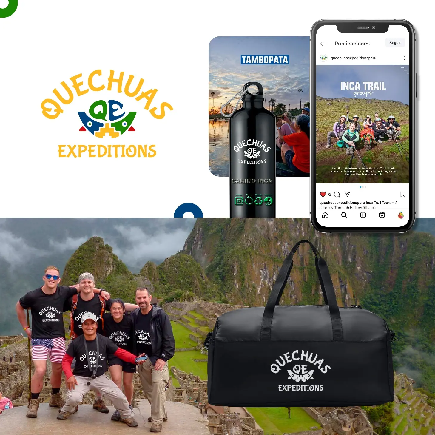 Servicio de rebranding para Quechuas Expeditions con rediseño de identidad visual desarrollado por agencia especializada en branding