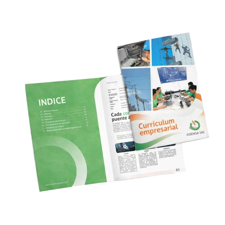 diseño editorial de catálogo y boletín con estructura visual para contenido informativo