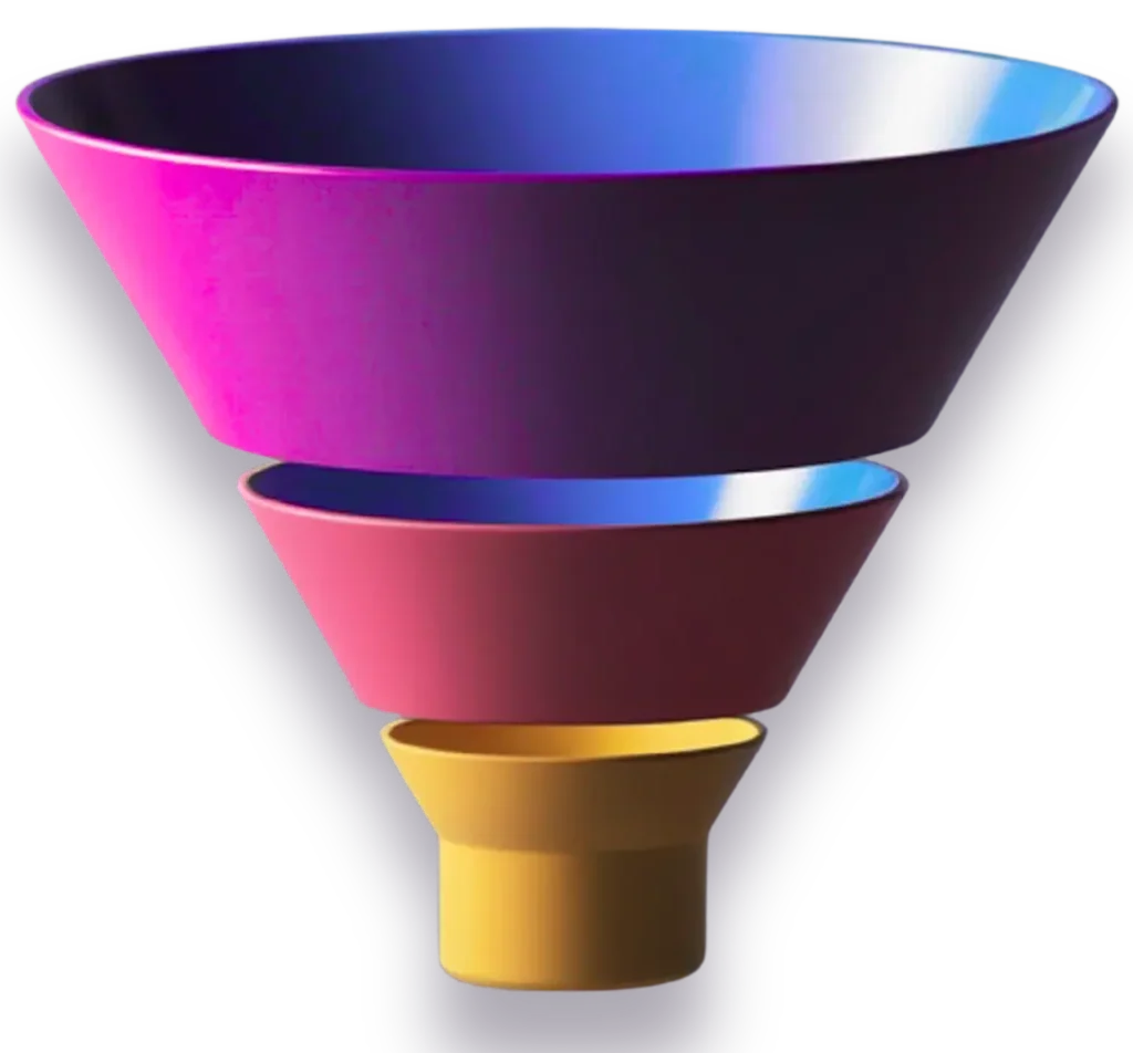 Funnel de conversión representando estrategias de Growth Hacking y optimización de adquisición en Lima Peru