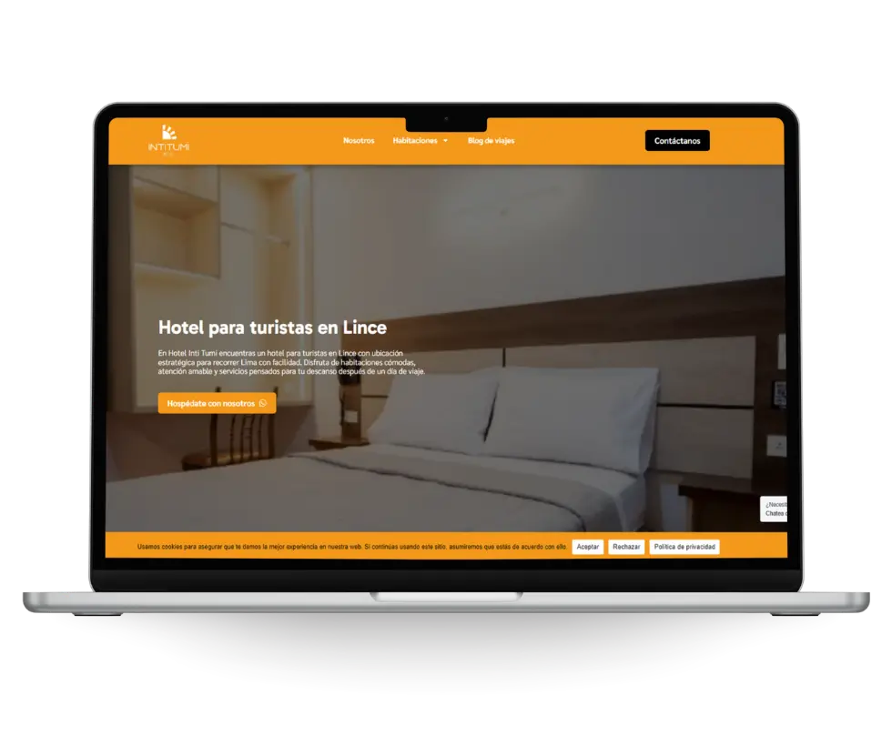 Agencia de marketing para hoteles mostrando diseño web optimizado para reservas en Lima