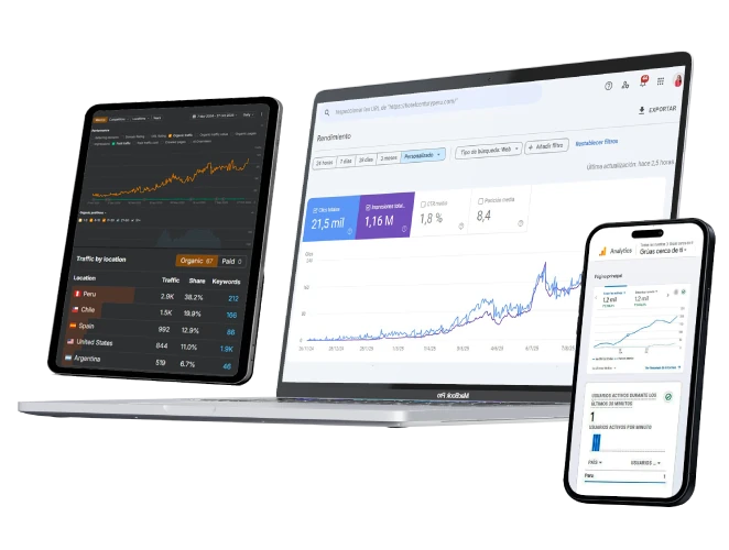 Estrategias de posicionamiento SEO y visibilidad orgánica en buscadores por una agencia de marketing digital en Lima.