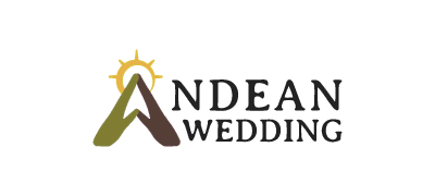 Logo de Andean Wedding con letra A estilizada en verde oliva, marrón y dorado