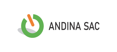 Logotipo de Andina SAC con isotipo circular y texto en mayúsculas, cliente de Onza Marketing