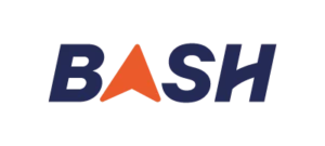 Logo de Bash con letras azules y letra A en color naranja