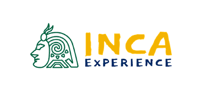 Logo de Inca Experience con rostro inca verde y tipografía amarilla y azul