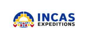 Logo de Incas Expeditions con isotipo andino multicolor y tipografía azul y negra