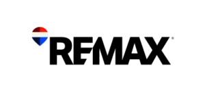 Logo de RE/MAX Perú con isotipo tricolor y tipografía negra