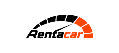Logo de Rentacar con isotipo naranja y tipografía dinámica